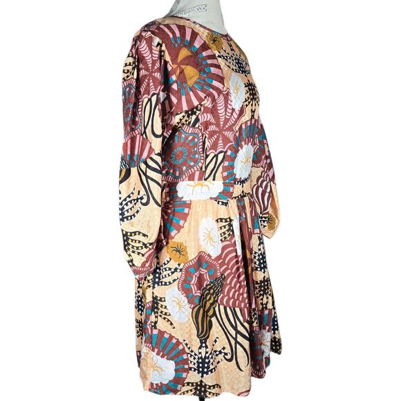 Scotch & Soda Sun Ray Dress Womens Medium Long Sleeve Printed Fit Flare - Picture 7 of 12